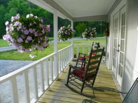 SweetpeasRocking chairs on the covered porch